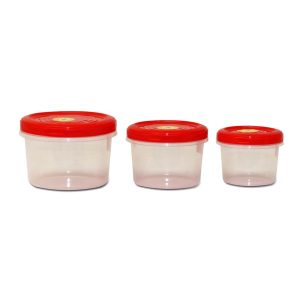 small plastic containers red
