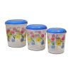printed plastic containers set of 3 Pieces